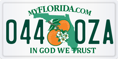 FL license plate 0440ZA