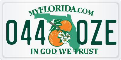 FL license plate 0440ZE
