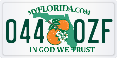 FL license plate 0440ZF