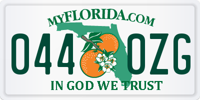 FL license plate 0440ZG
