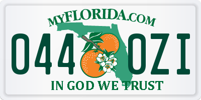 FL license plate 0440ZI