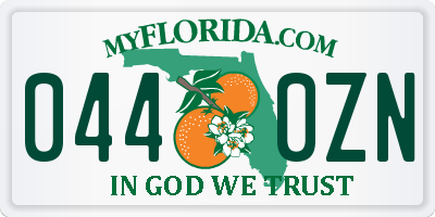FL license plate 0440ZN