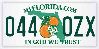 FL license plate 0440ZX
