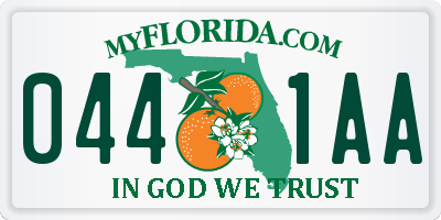 FL license plate 0441AA