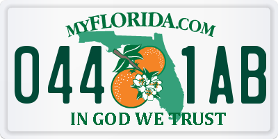 FL license plate 0441AB