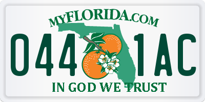 FL license plate 0441AC