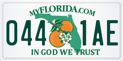 FL license plate 0441AE