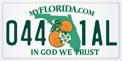 FL license plate 0441AL