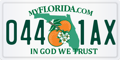 FL license plate 0441AX