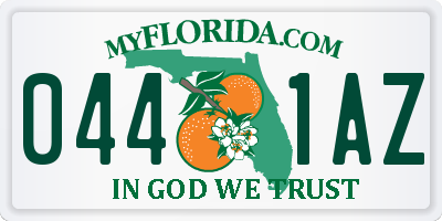 FL license plate 0441AZ