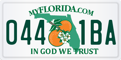 FL license plate 0441BA