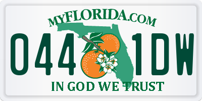 FL license plate 0441DW