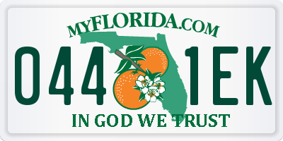 FL license plate 0441EK