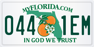 FL license plate 0441EM