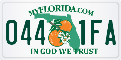 FL license plate 0441FA