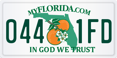 FL license plate 0441FD