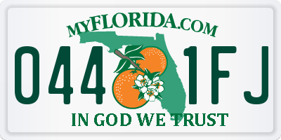 FL license plate 0441FJ