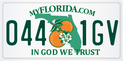 FL license plate 0441GV