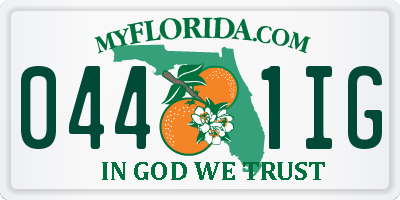FL license plate 0441IG