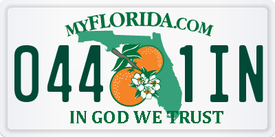 FL license plate 0441IN