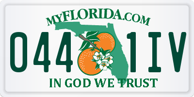 FL license plate 0441IV