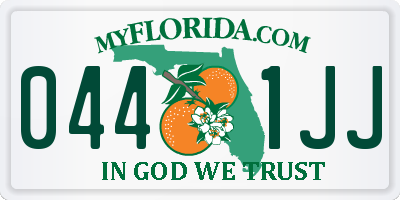 FL license plate 0441JJ