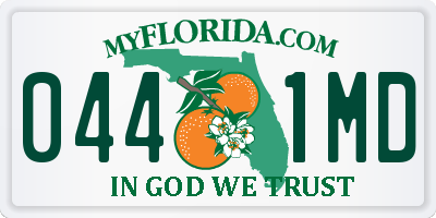 FL license plate 0441MD