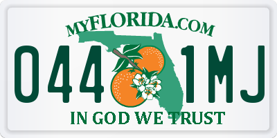 FL license plate 0441MJ