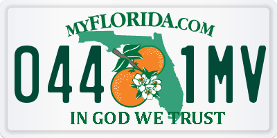FL license plate 0441MV