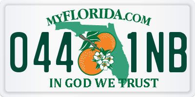 FL license plate 0441NB