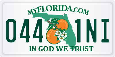 FL license plate 0441NI