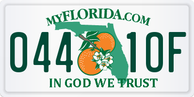 FL license plate 0441OF