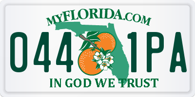 FL license plate 0441PA