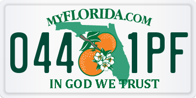 FL license plate 0441PF
