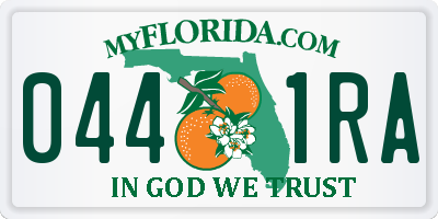 FL license plate 0441RA