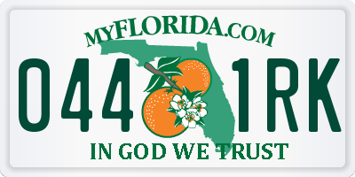 FL license plate 0441RK
