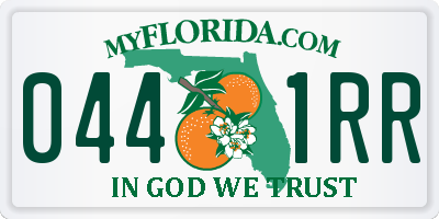 FL license plate 0441RR
