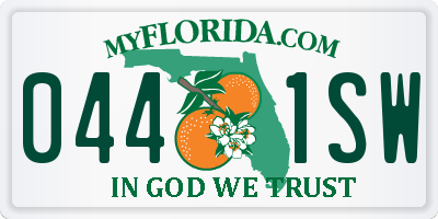 FL license plate 0441SW