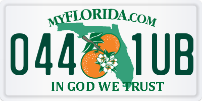FL license plate 0441UB