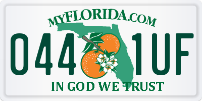 FL license plate 0441UF