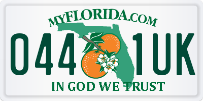 FL license plate 0441UK