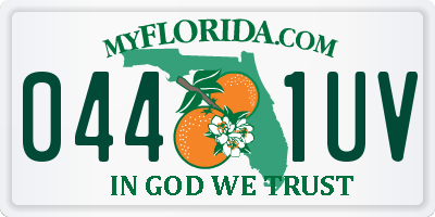 FL license plate 0441UV