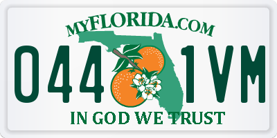 FL license plate 0441VM