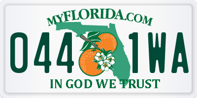 FL license plate 0441WA
