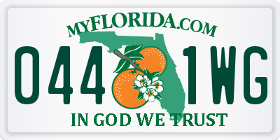 FL license plate 0441WG