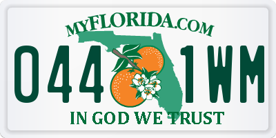 FL license plate 0441WM