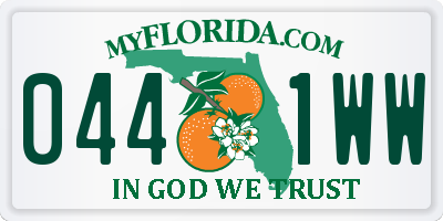 FL license plate 0441WW