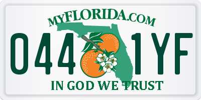 FL license plate 0441YF