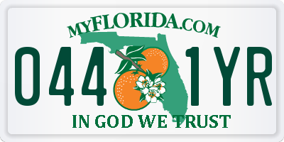 FL license plate 0441YR