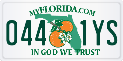 FL license plate 0441YS